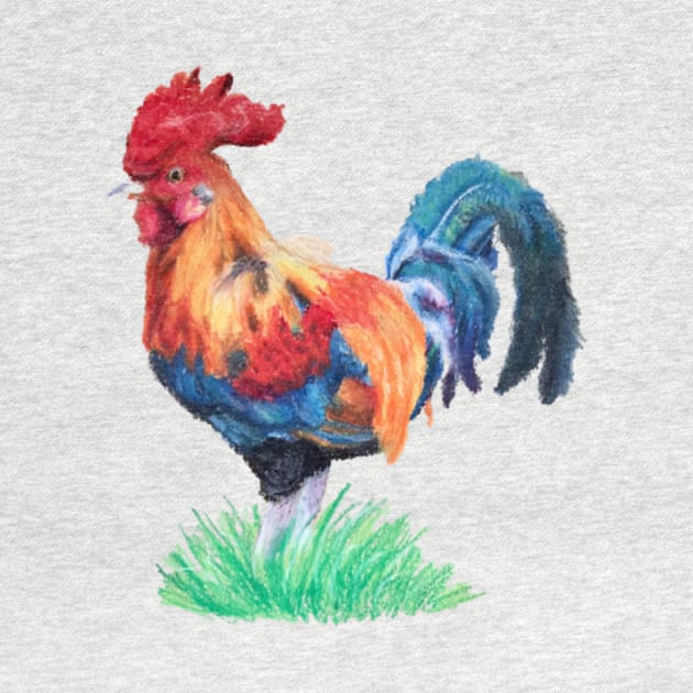 Oil Pastel Rooster by IsangComet